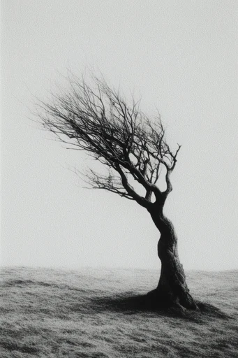Monochrome Atmospheric Minimalism moodboard — generate AI images in this style