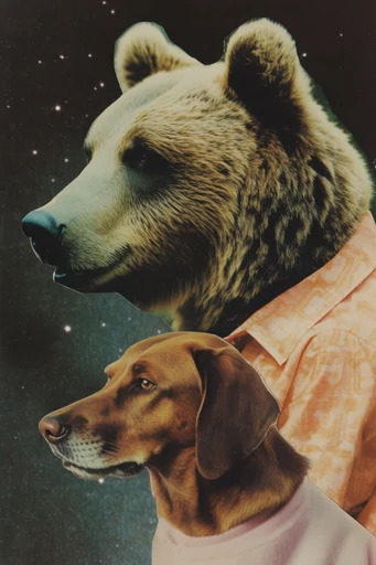Analog Cosmic Surrealism style AI image example 3