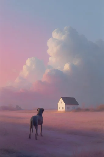 Ethereal Pastel Surrealism style reference image — soft golden hour