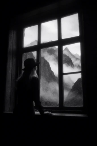Stark Monochromatic Liminality style reference image — high-contrast monochrome