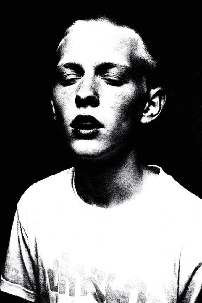 Gritty Monochromatic Punk style AI image example 1
