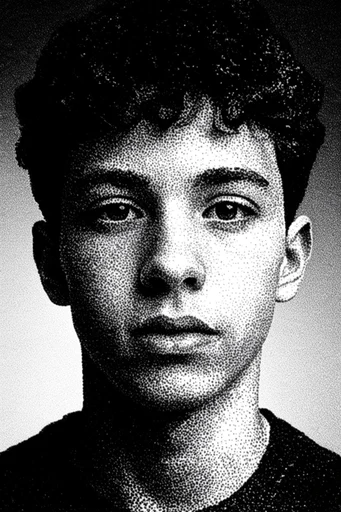 Gritty Noir Risograph style reference image — distressed xerox effect