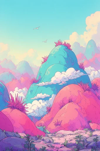 Ethereal Pastel Dreamscape style reference image — nostalgic fantasy