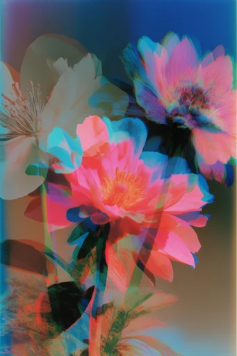 Surreal Chromatic Glitch style reference image — translucent layering
