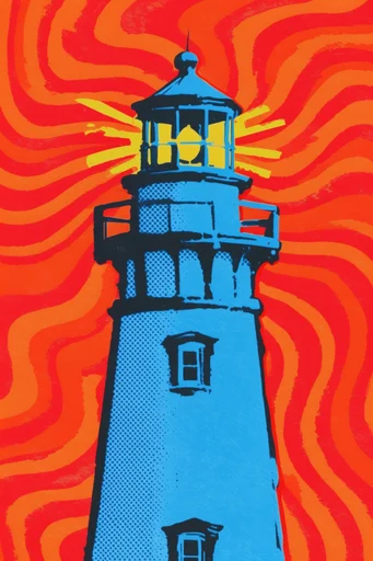 Psychedelic Halftone Pop style reference image — distressed paper grain