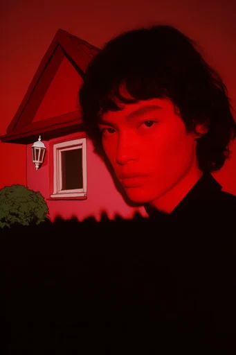 Crimson Avant-Garde Surrealism style reference image — graphic minimalist composition