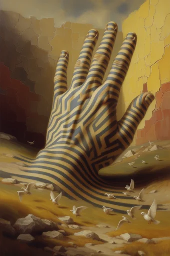 Luminous Geometric Surrealism style reference image — geometric surrealism