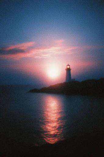 Cinematic Nocturnal Grain style reference image — lo-fi analog aesthetic