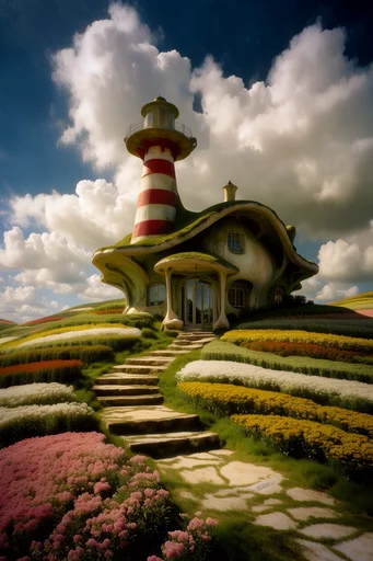 Ethereal Solarpunk Dreamscapes style reference image — surreal utopian landscape