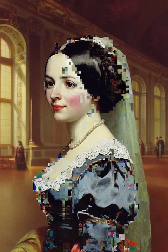 Digital Renaissance Glitch moodboard — generate AI images in this style