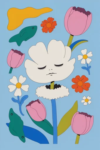 Graphic Pop Surrealism style reference image — minimalist shading