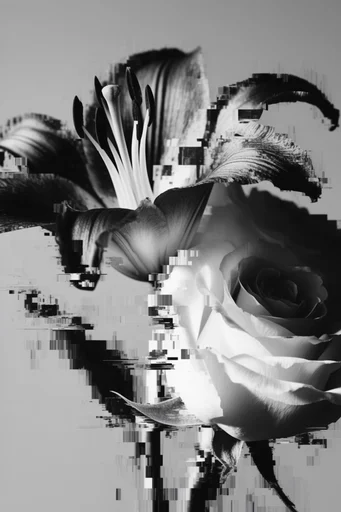 Monochrome Cybernetic Deconstruction style reference image — ivory ceramic texture