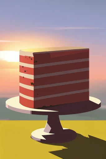 Geometric Sunset Noir style reference image — atmospheric perspective