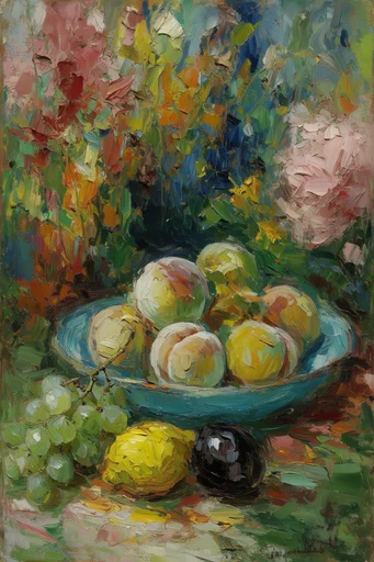 Luminous Impasto Impressionism style reference image — sculptural palette knife texture