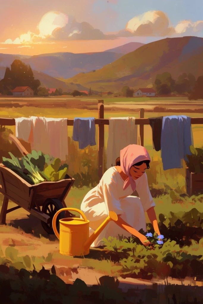 Textured Painterly Vignettes style AI image example 2