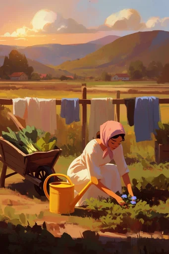 Textured Painterly Vignettes style AI image example 2