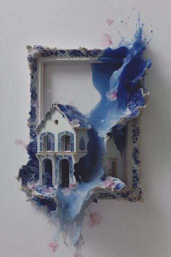 Surreal Delftware Fluidity style AI image example 4