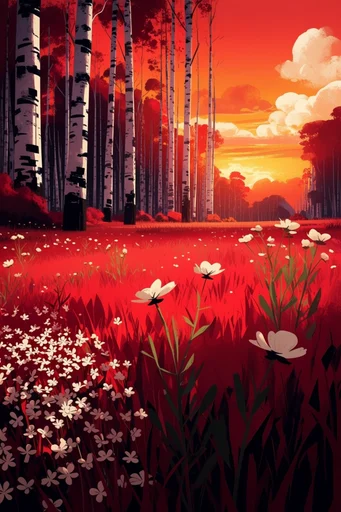 Fiery Twilight Expressionism style reference image — melancholic landscape