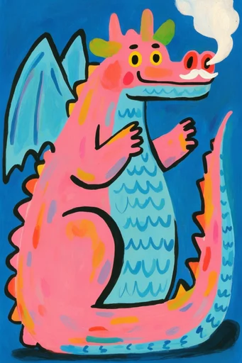 Vibrant Naive Whimsy style reference image — whimsical character design
