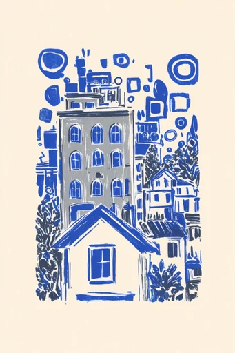 Rustic Artisanal Printmaking style reference image — linocut print