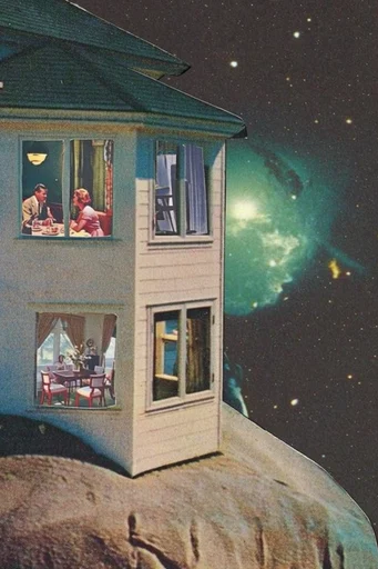Vintage Cosmic Surrealism style AI image example 4