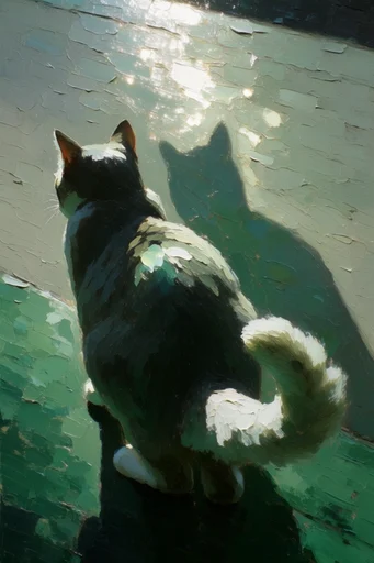 Luminous Impasto Waters style reference image — liquid refraction