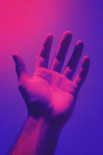 Neon Nocturnal Lo-Fi style reference image — heavy digital grain