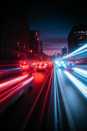 Kinetic Nocturnal Transit style reference image — cinematic city streets