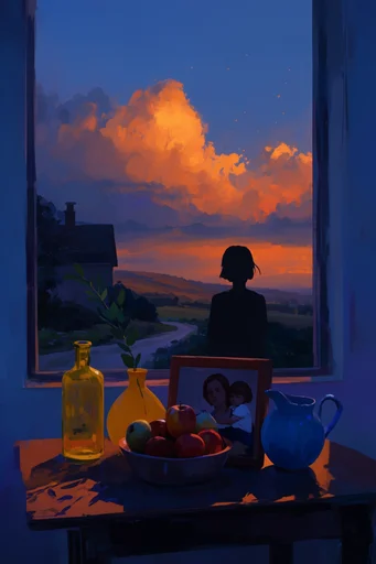 Fiery Twilight Expressionism style reference image — high-contrast twilight palette