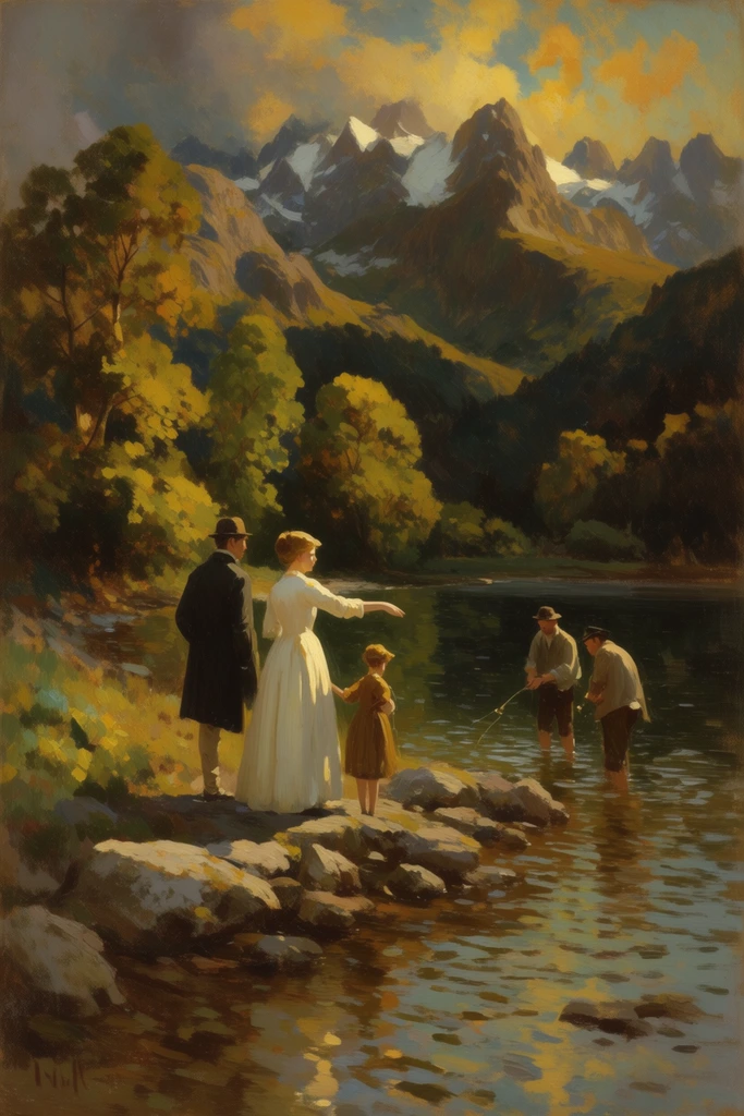Romantic Pastoral Impressionism style AI image example 2