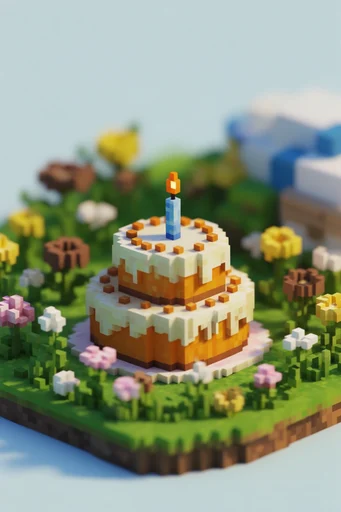 Isometric Miniature Worlds style reference image — blocky 3D render