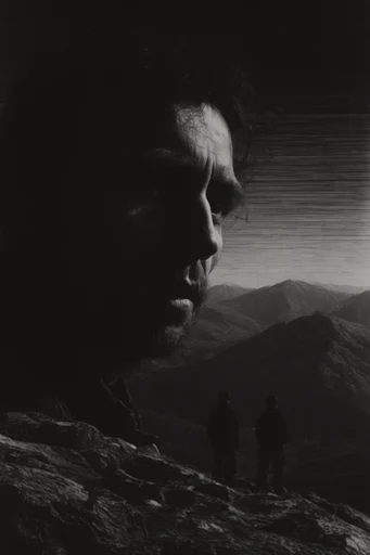 High-Contrast Noir Chiaroscuro style reference image — high-contrast black and white