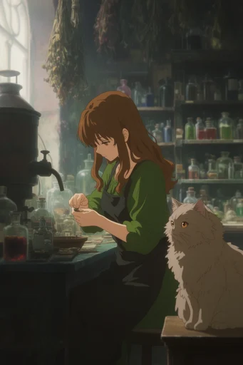 Melancholic Academic Realism style reference image — detailed anime style