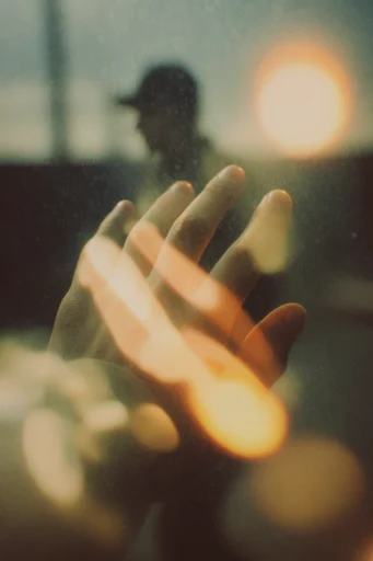 Prismatic Nocturnal Dreamscape style reference image — heavy film grain