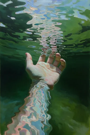 Submerged Impasto Surrealism style reference image — surreal submerged atmosphere