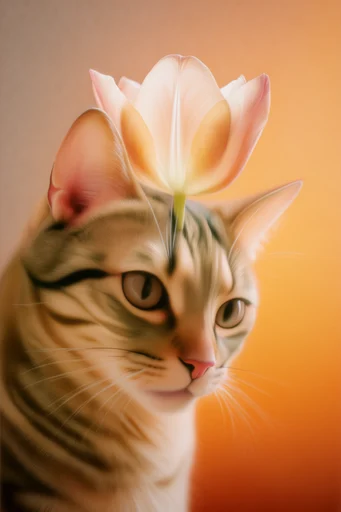Luminous Amber Botanical style reference image — translucent petal texture