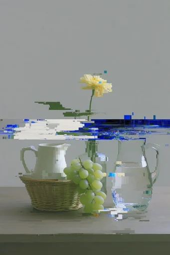 Corrupted Digital Realism style reference image — pixel sorting