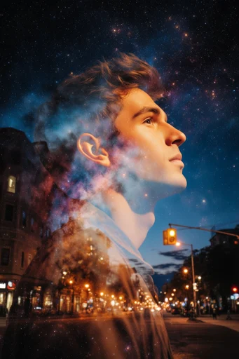 Ethereal Celestial Portraiture style reference image — nebula portrait