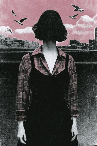 Gritty Noir Risograph style reference image — risograph print