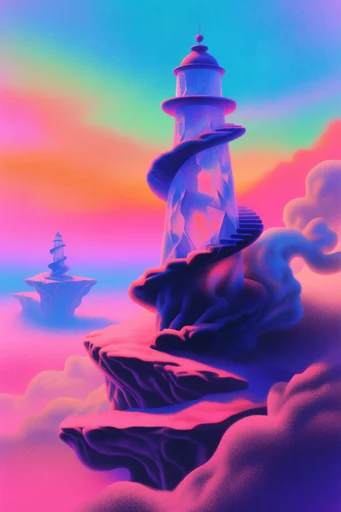 Chromatic Retro Surrealism style reference image — prismatic light leak