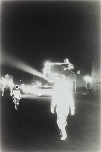 Experimental Analog Noir style reference image — high-contrast monochrome