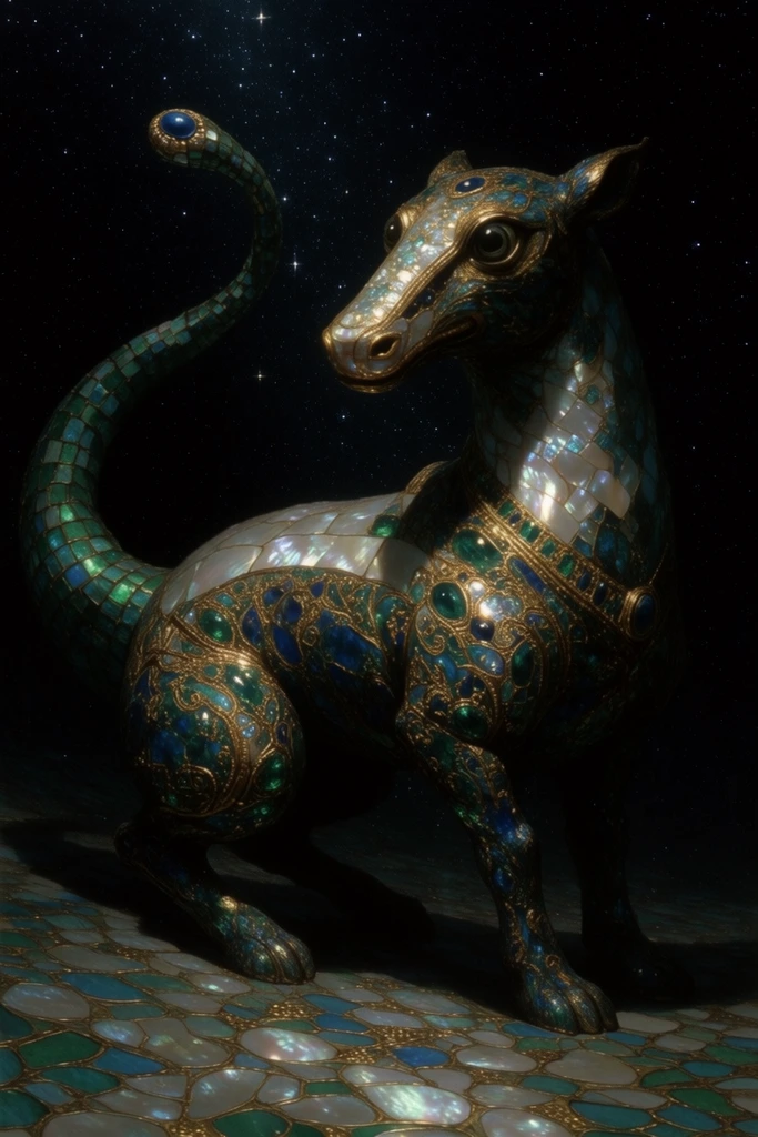 Gilded Gothic Cosmicism style AI image example 3