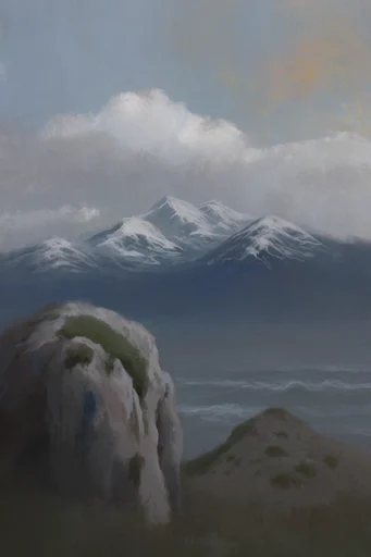 Ethereal Cobalt Melancholy style reference image — spectral silhouette