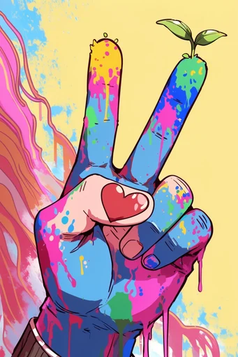 Cobalt Neon Pop style reference image — neon paint splatters