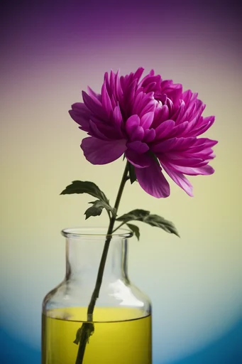 Vibrant Chromatic Botanical Surrealism style reference image — saturated color gradient background