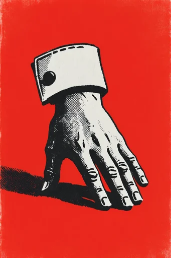 Gritty Red Halftone style reference image — screen print texture