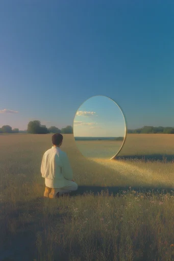 Reflective Surrealist Landscapes moodboard — generate AI images in this style