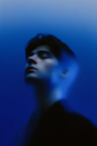 Ethereal Cobalt Noir style reference image — high-contrast silhouette
