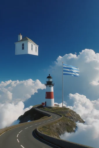 Surrealist Sky Collage style reference image — magical realism