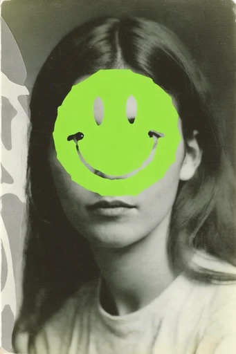 Analog Glitch Noir style reference image — retro-futuristic collage